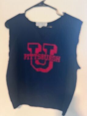 Navy Sleeveless 'Pittsburgh U' Graphic Tank Top